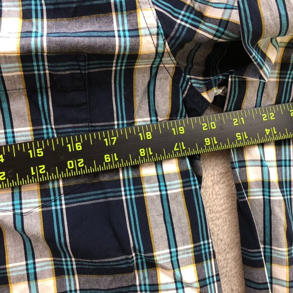 George Mens Shirt Small Plaid Long Sleeve Classic Fit Button Down Casual Blue - Picture 4 of 11